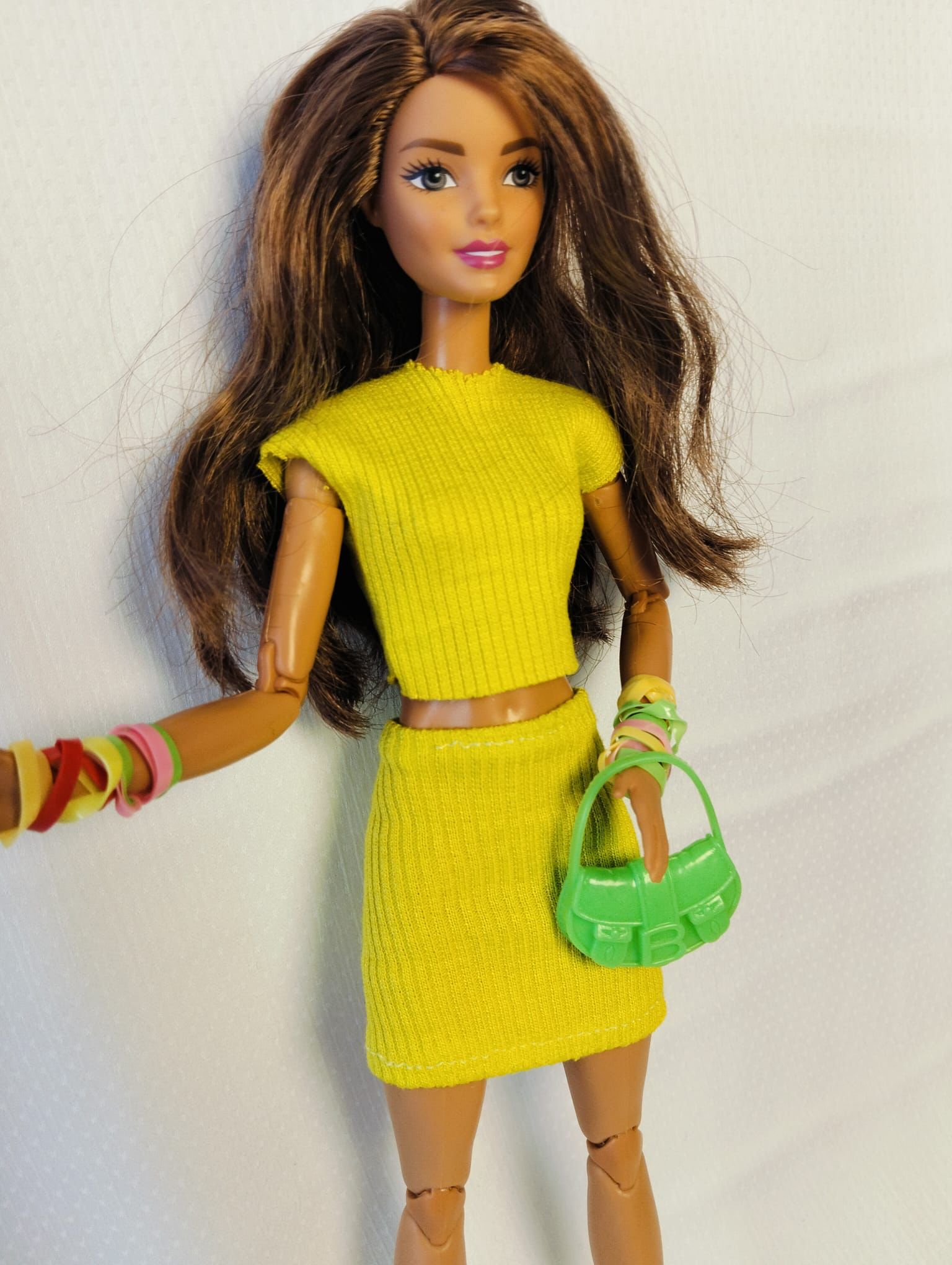 MIA WARDROBE OYUNCAK BEBEKLER İÇİN NEON BLUZ ETEK TAKIM - Neon elastic mini skirt and blouse