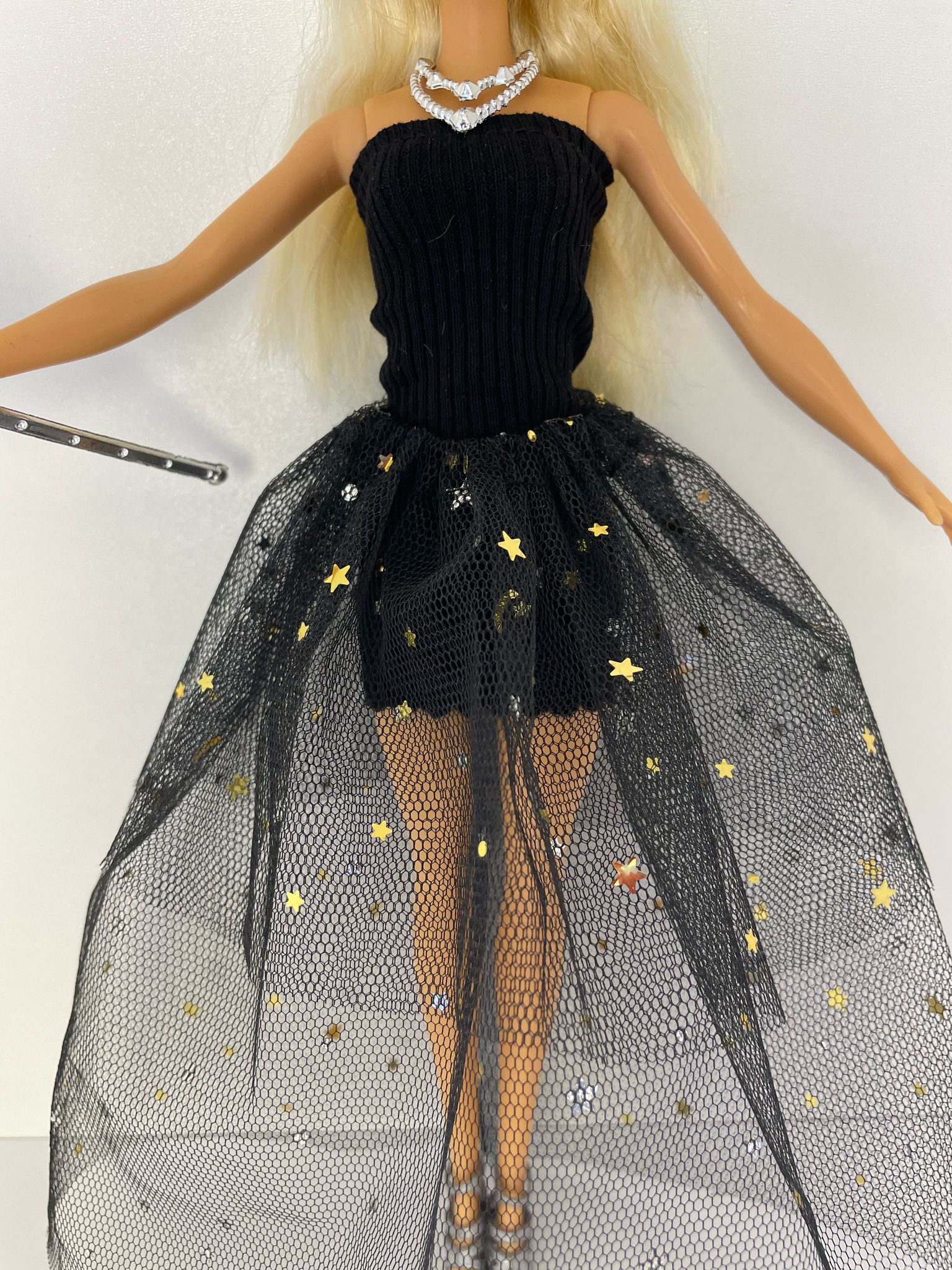 Siyah Tül Etekli Straplez Elbise - Black tulle skirt with strapless dress