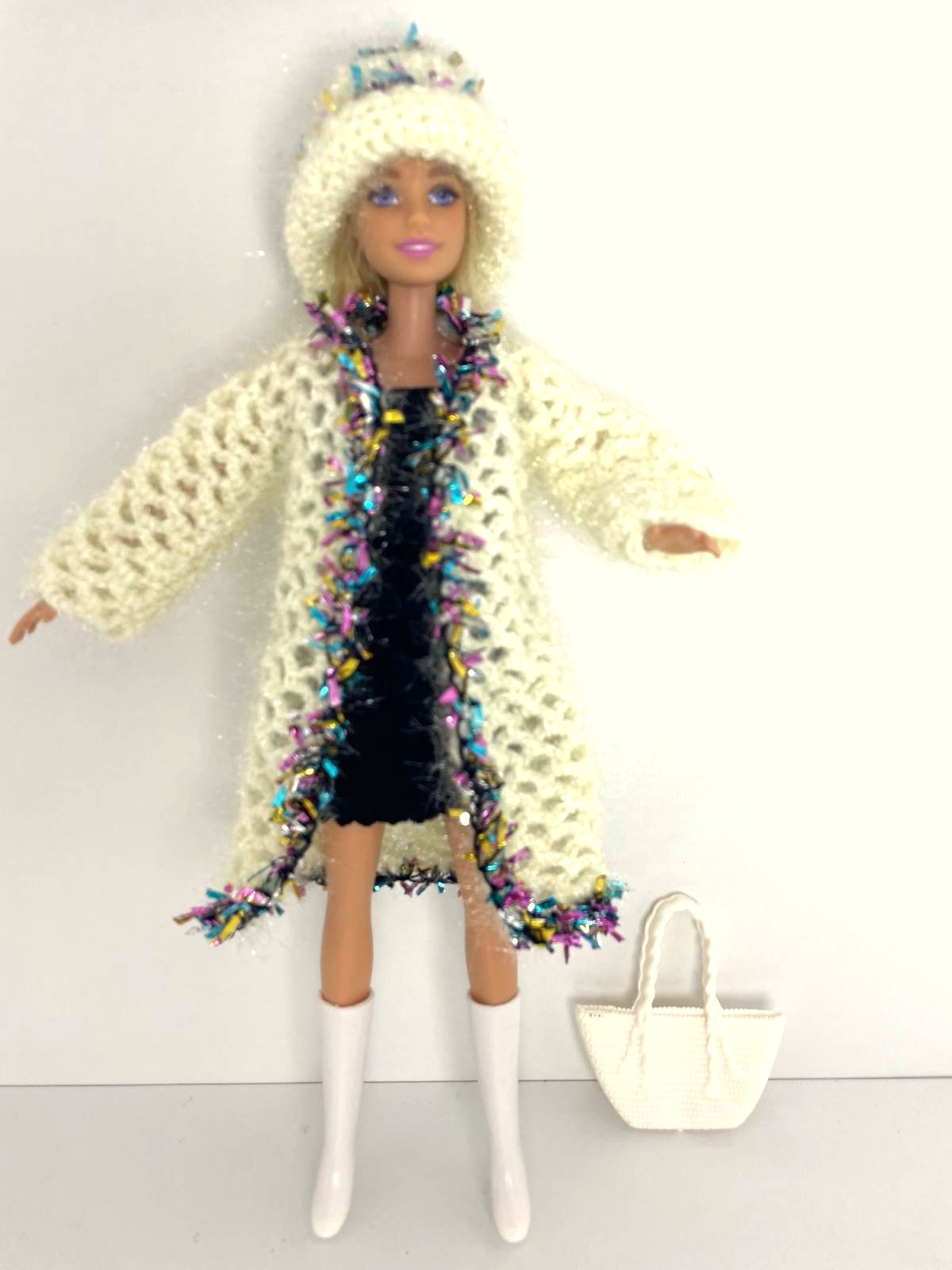 Mia Oyuncak Bebek Kıyafeti Örgü Hırka - Bere Takım - Knitted jacket and hat