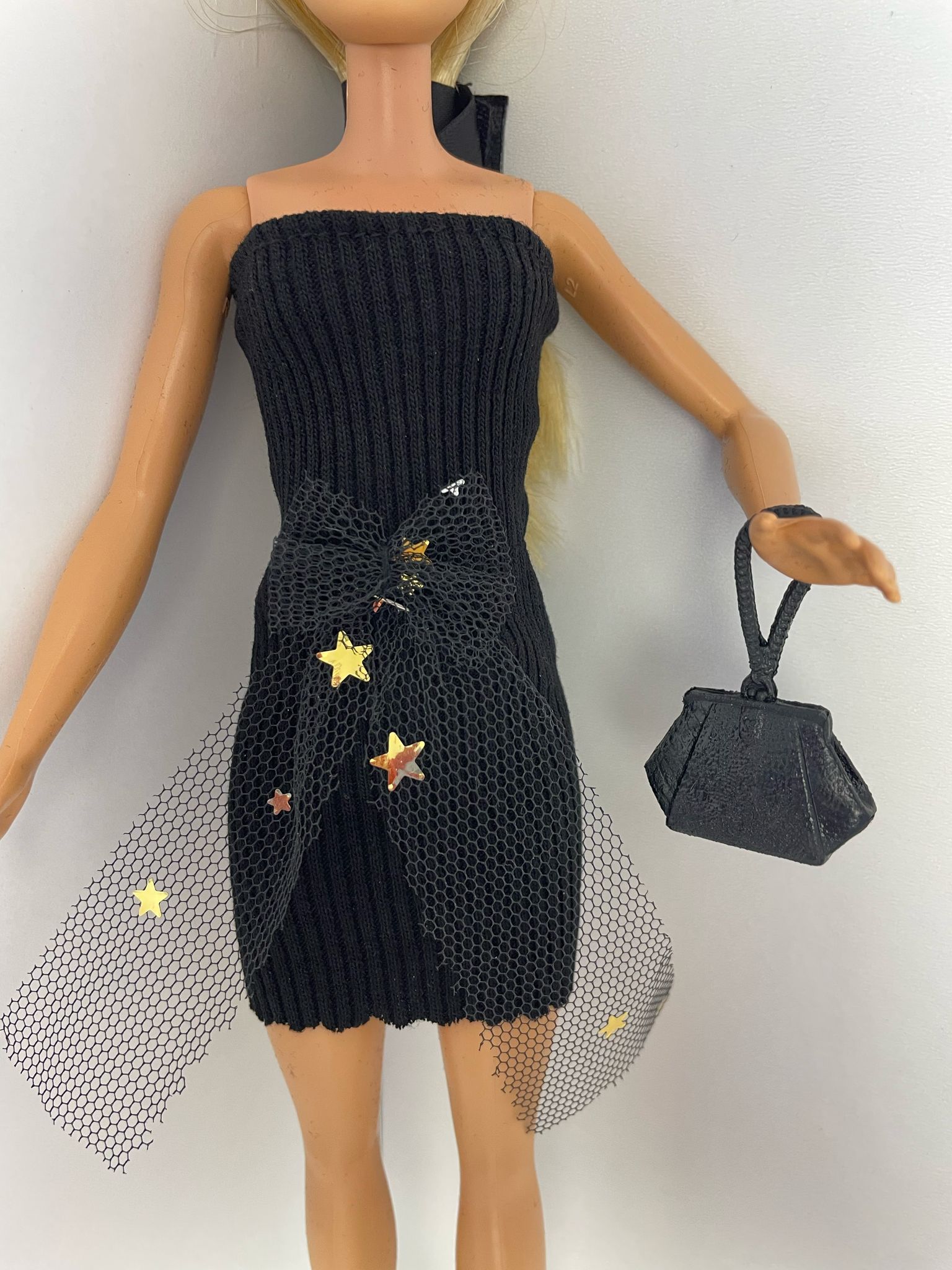 Fiyonk Detaylı Mini Straplez Oyuncak Bebek Elbisesi - mini strapless dress with bow