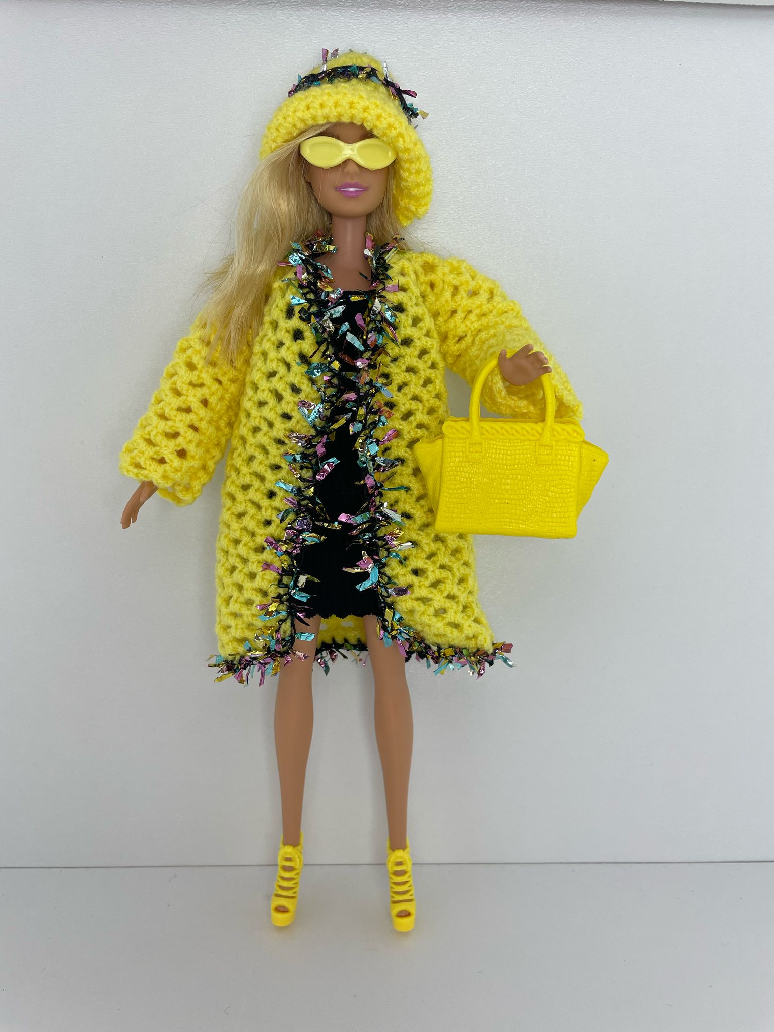 Mia Oyuncak Bebek Kıyafeti Örgü Hırka - Bere Takım  - Knitted jacket and hat