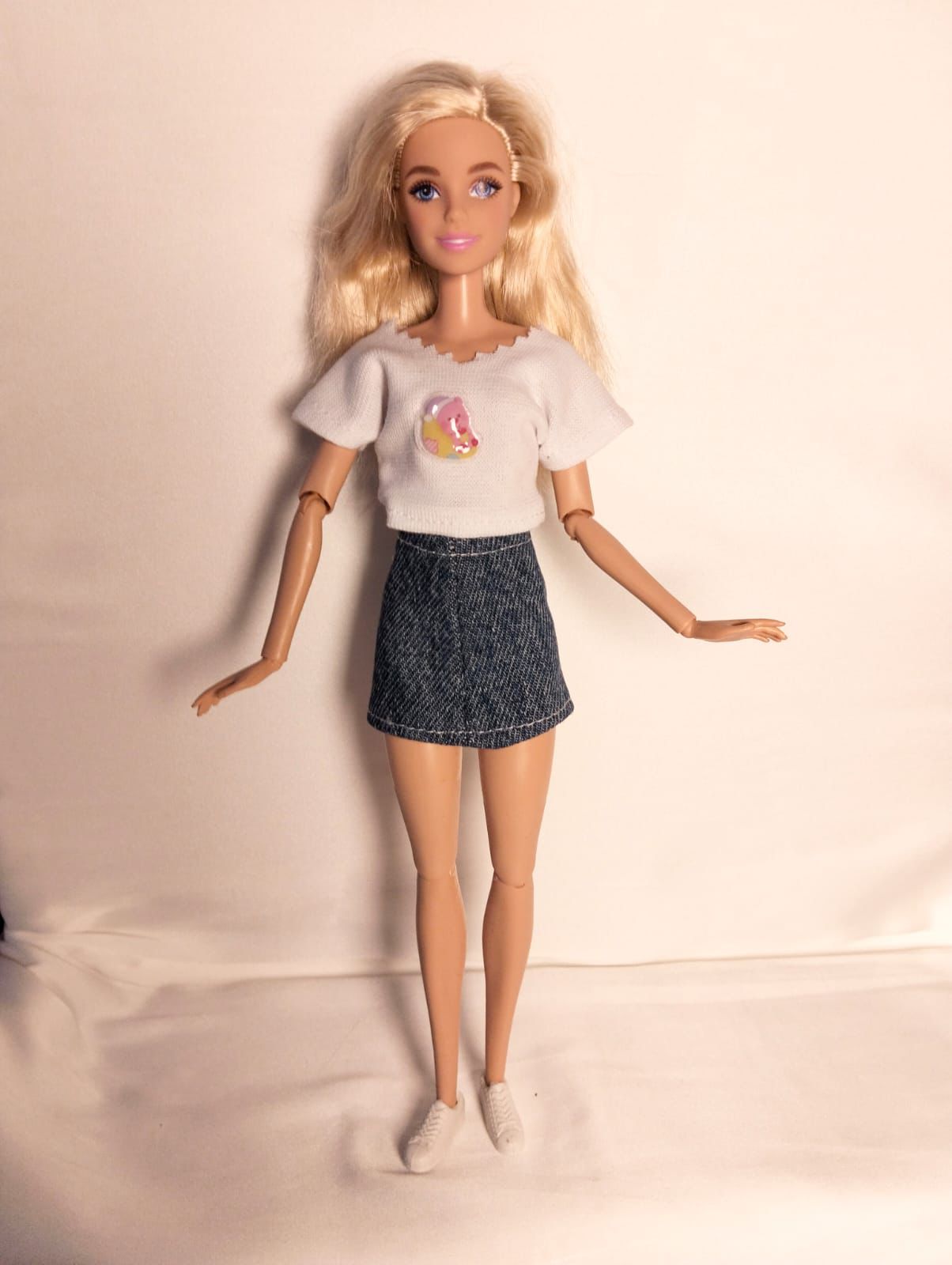 Mia Bluz ve Denim Etek Oyuncak Bebek Kıyafet